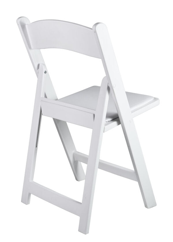 White with White Vinyl Cushion Resin Steel Skeleton™ Folding Chair