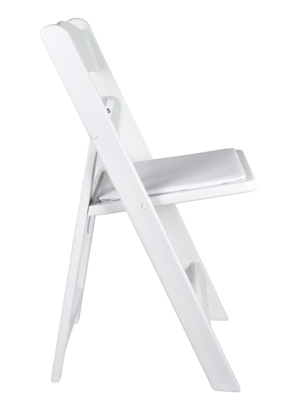 White with White Vinyl Cushion Resin Steel Skeleton™ Folding Chair