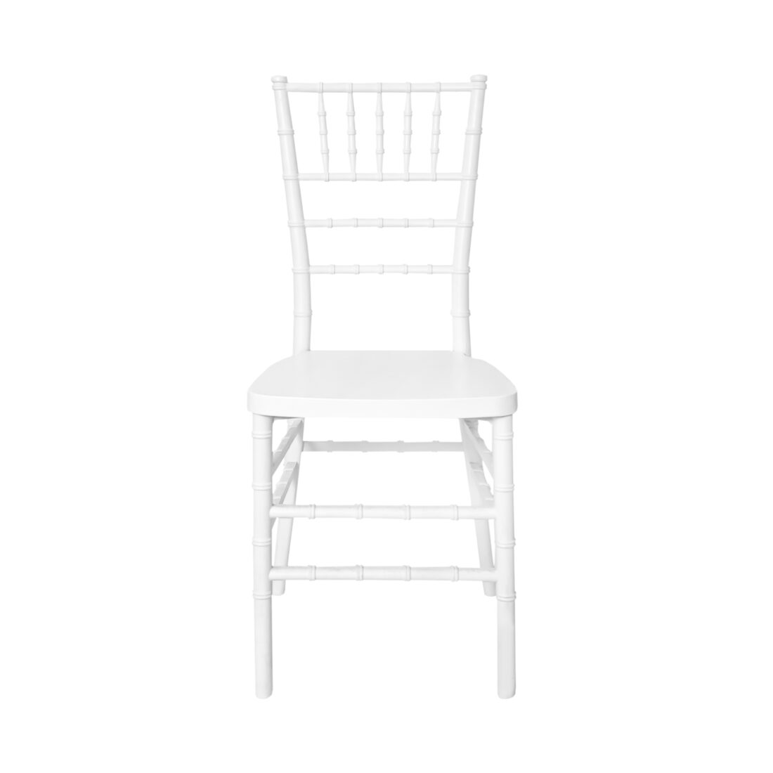 White ToughResin Mono-Frame Chiavari Chair by Chivari CCRW-MONO-AX-T Front