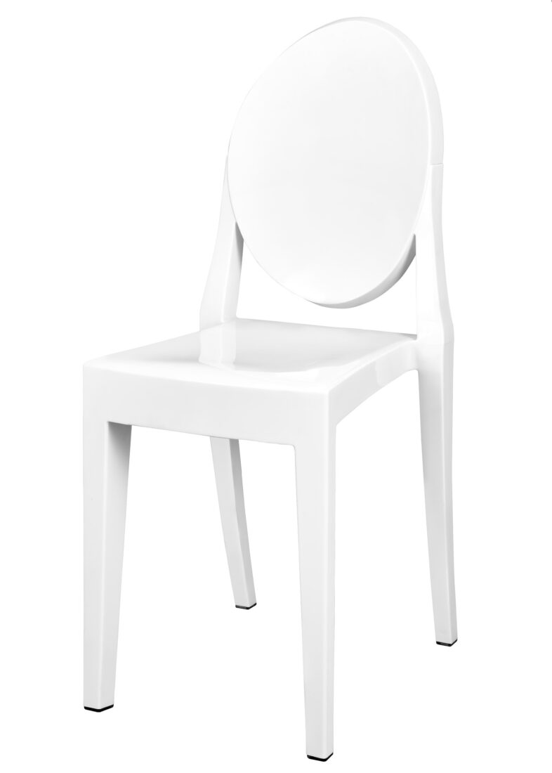 White Resin Oval Back Victoria Ghost Chair CGVRW-ZG-T