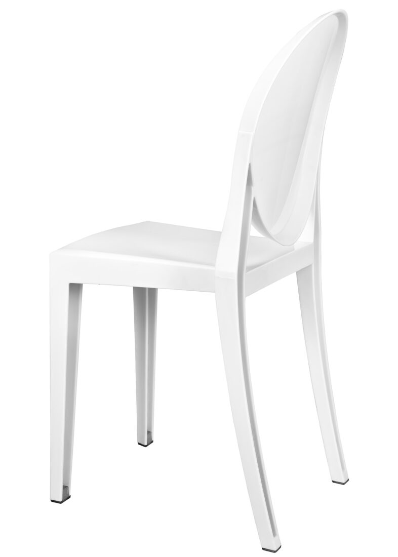 White Resin Oval Back Victoria Ghost Chair CGVRW-ZG-T