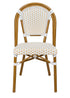 White and Beige French Bistro Patio Dining Chair