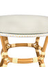 40" Round White and Beige Rattan French Bistro Table