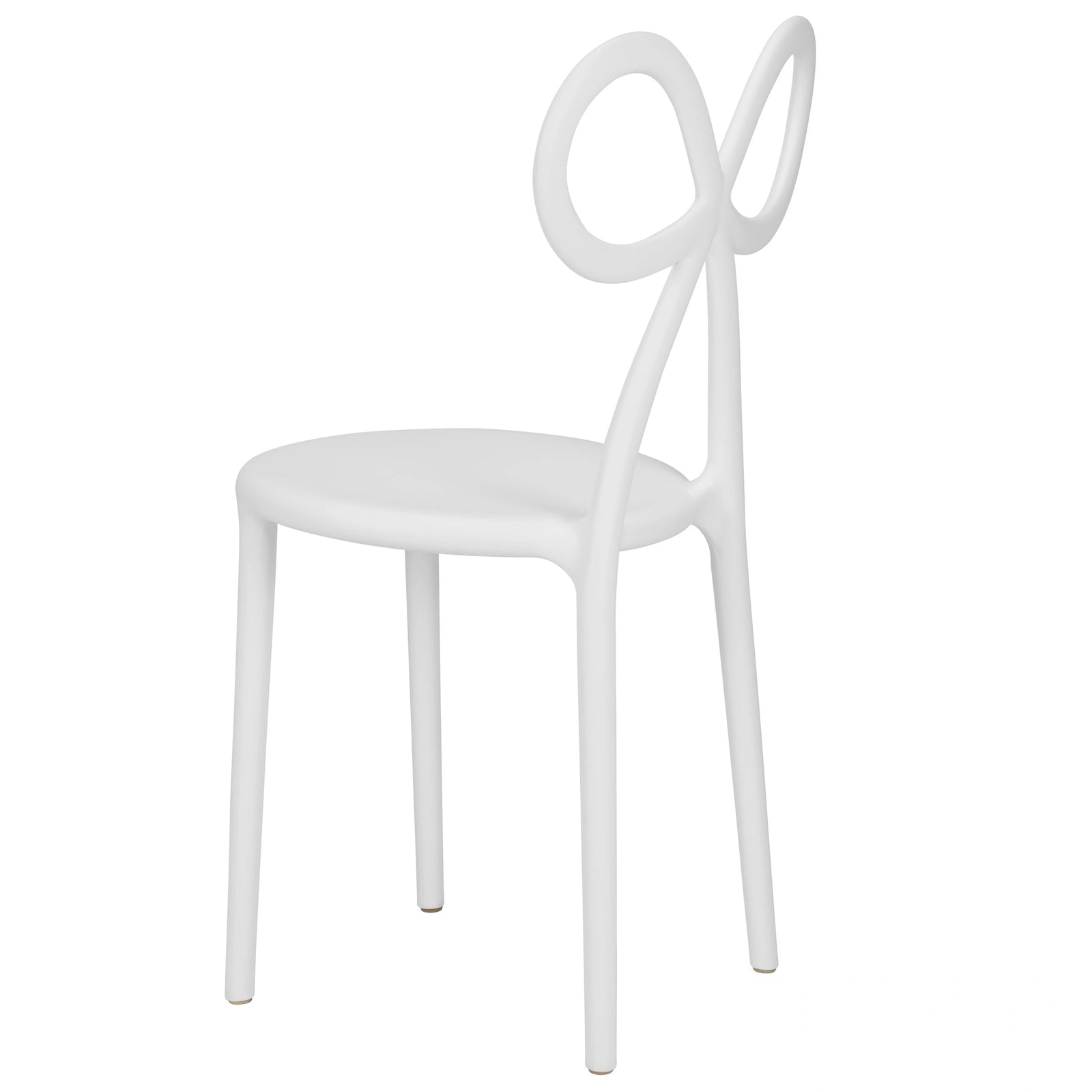 White Resin Bow Chair with Round Seat