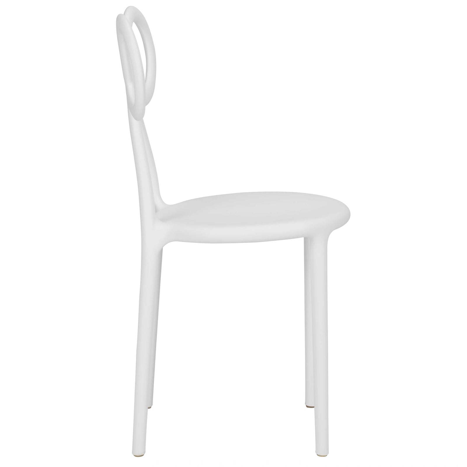 White Resin Bow Chair with Round Seat