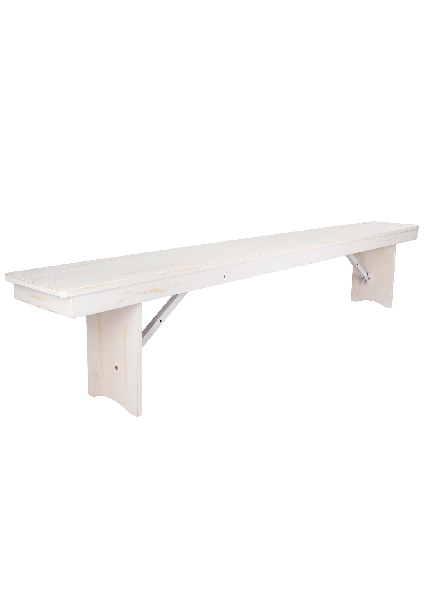 White Distressed 8 Foot (96″ x 12″) Rectangle Farmhouse Table Bench