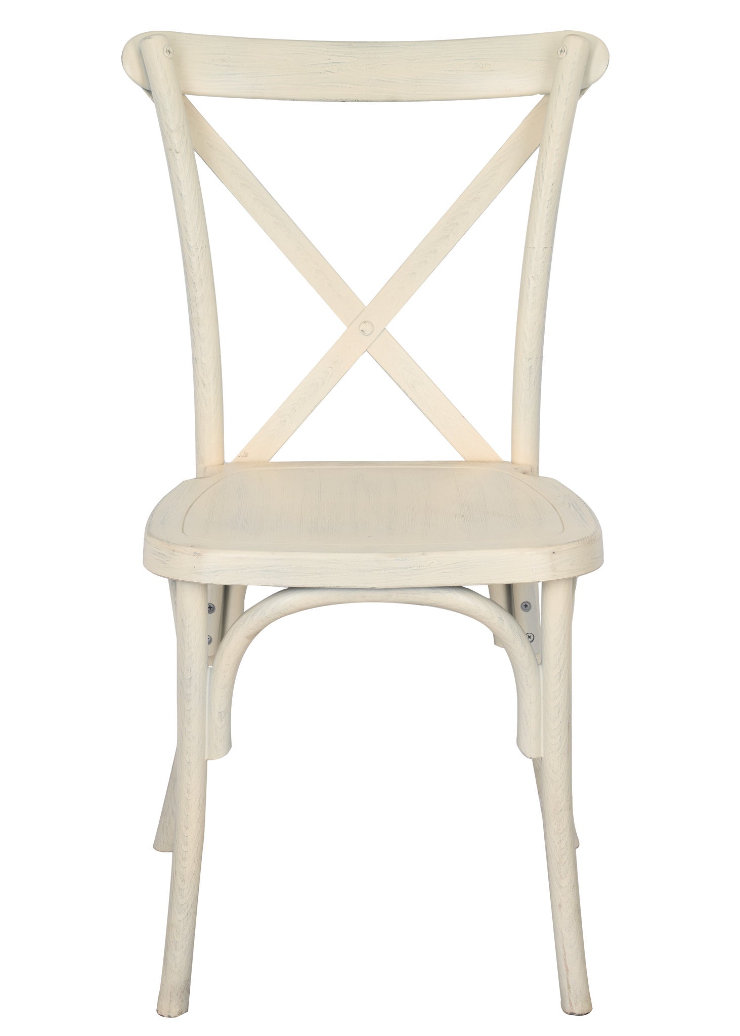 White Distressed ToughResin™ WoodGrain Cross Back Chair