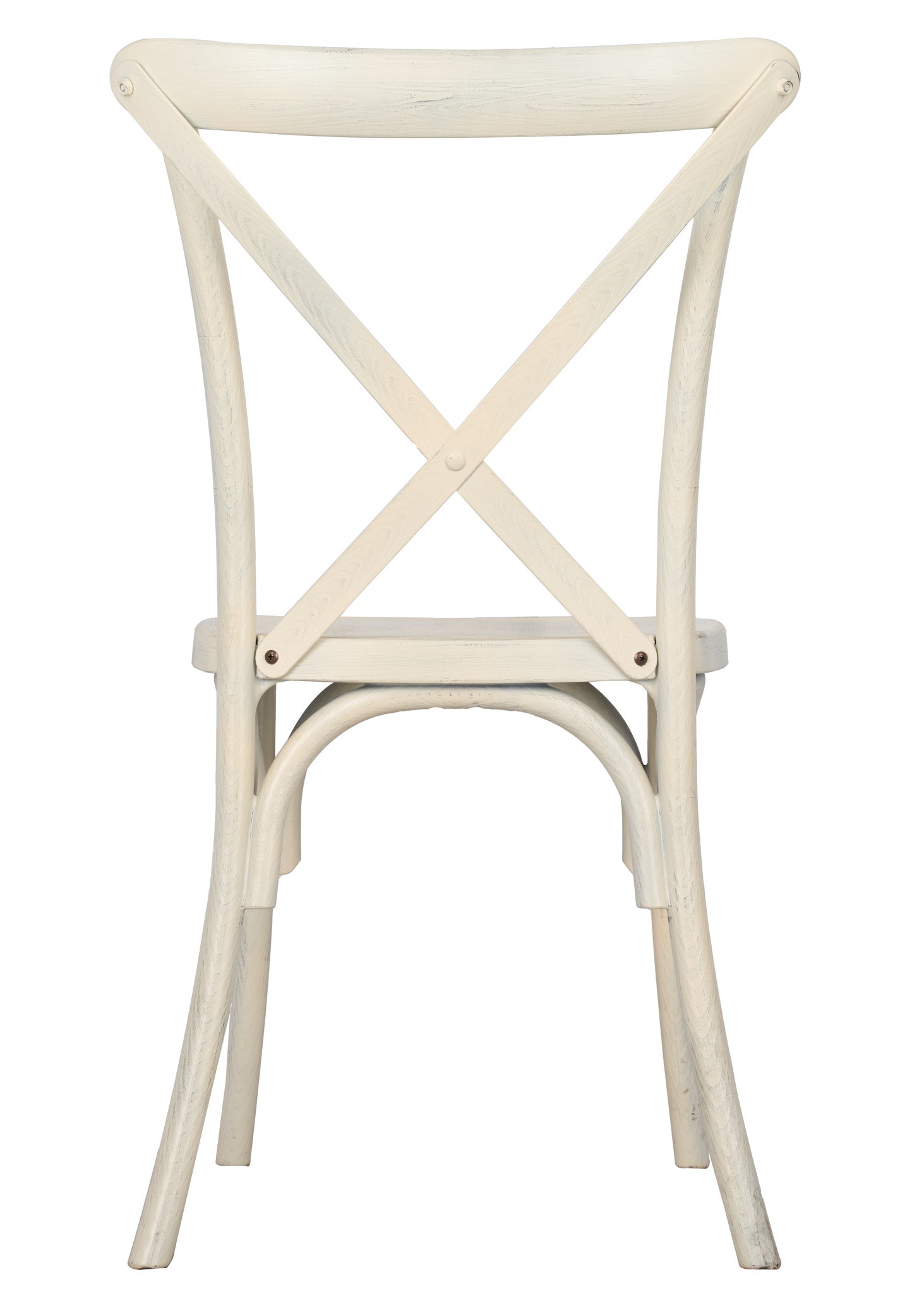 White Distressed ToughResin™ WoodGrain Cross Back Chair