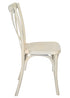 White Distressed ToughResin™ WoodGrain Cross Back Chair