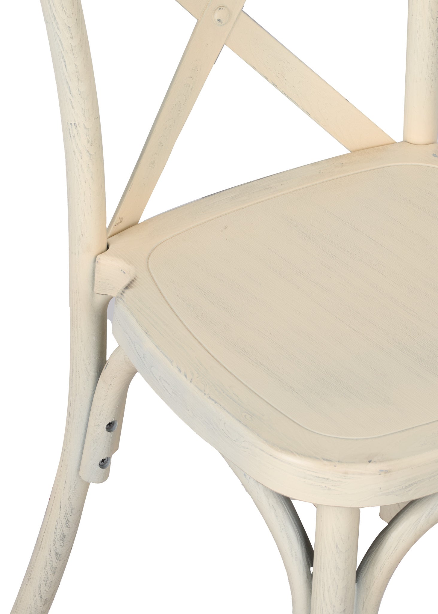 White Distressed ToughResin™ WoodGrain Cross Back Chair