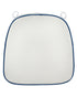 White with Royal BluePiping, 2.5" Thick Chair Cushion - World's Best Cushions