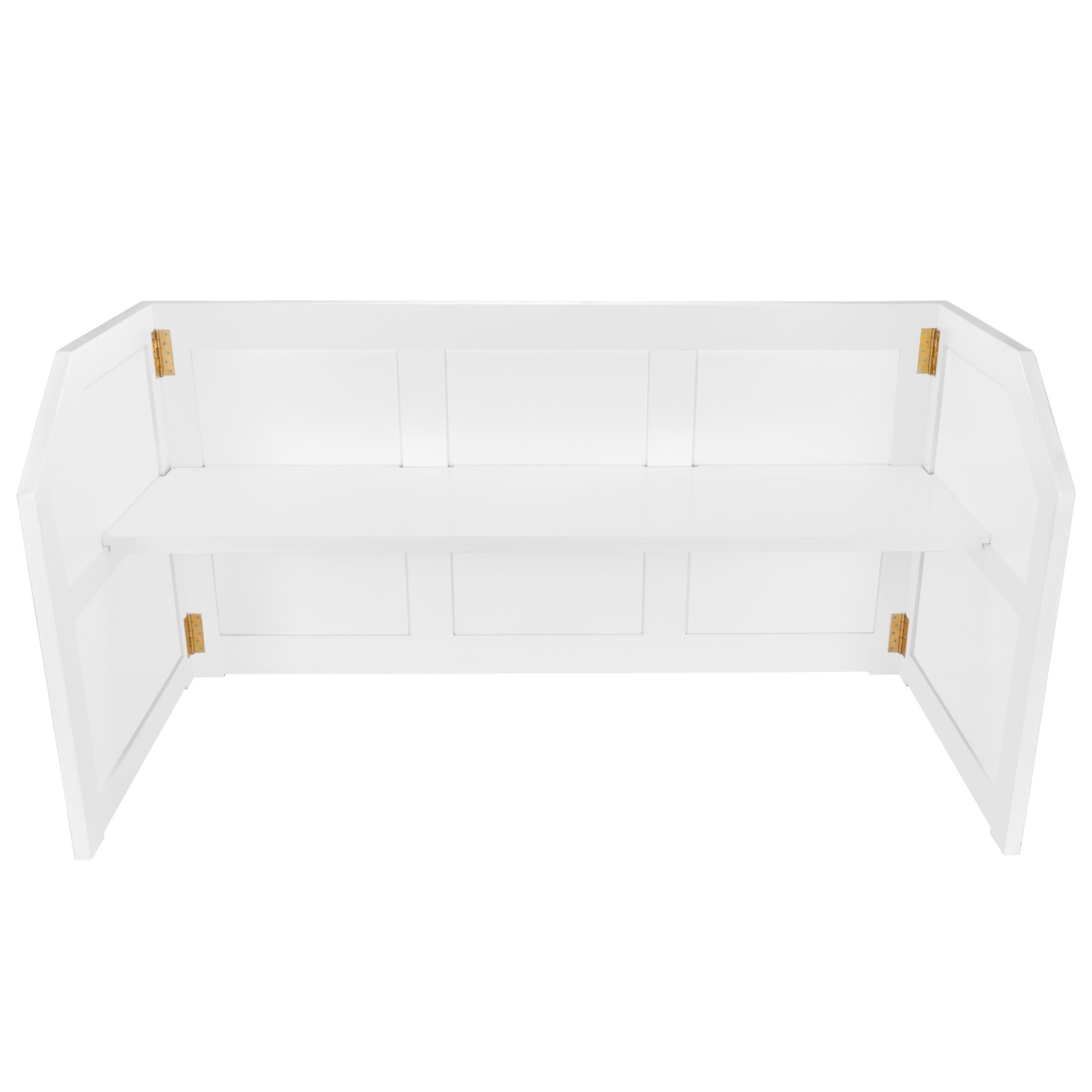 7' White Portable Folding Bar with HPL Top and Durable Rubber Edge