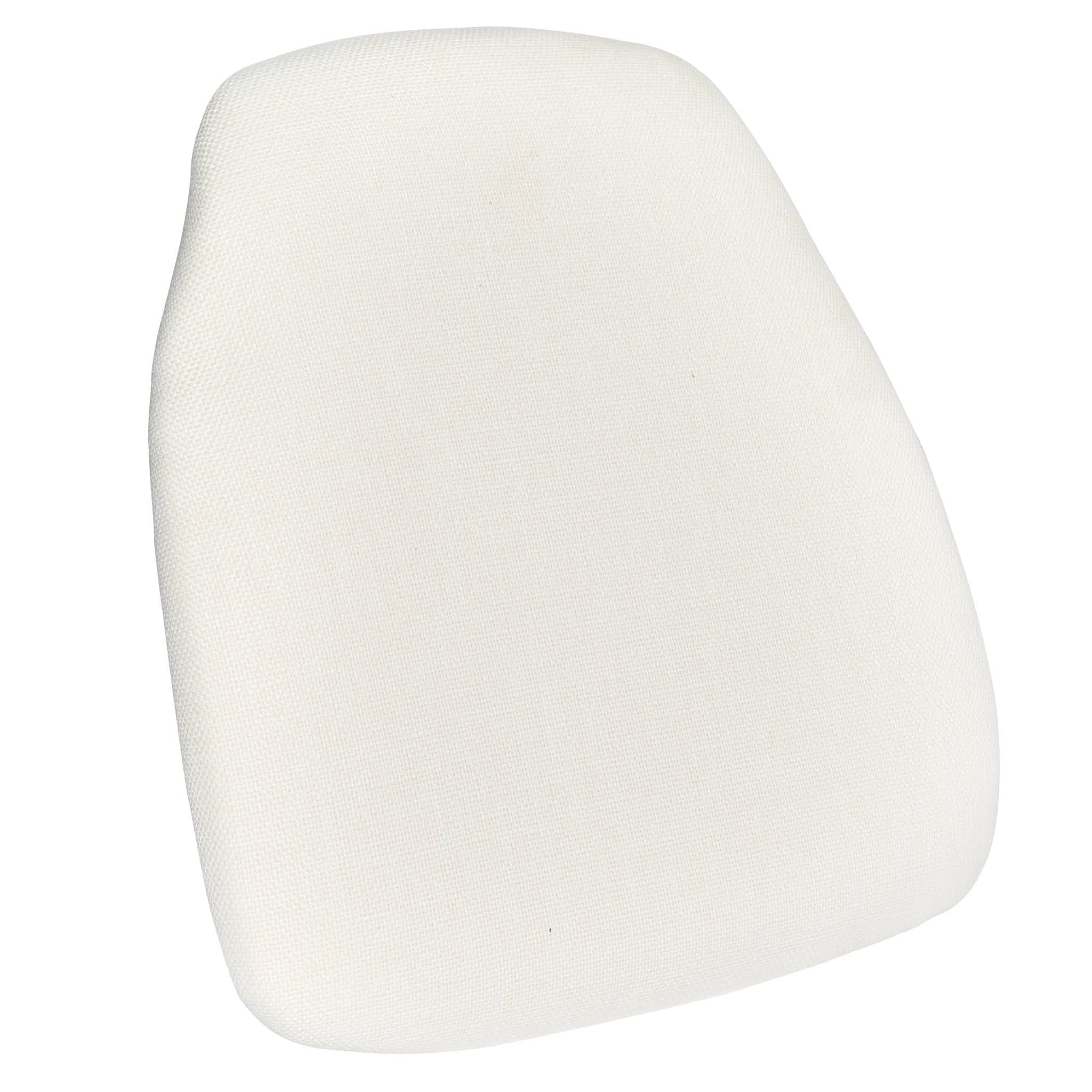 White 1.75" Thick Fabric Panel Back Chiavari Chair Cushion and SlipNot™ Technology