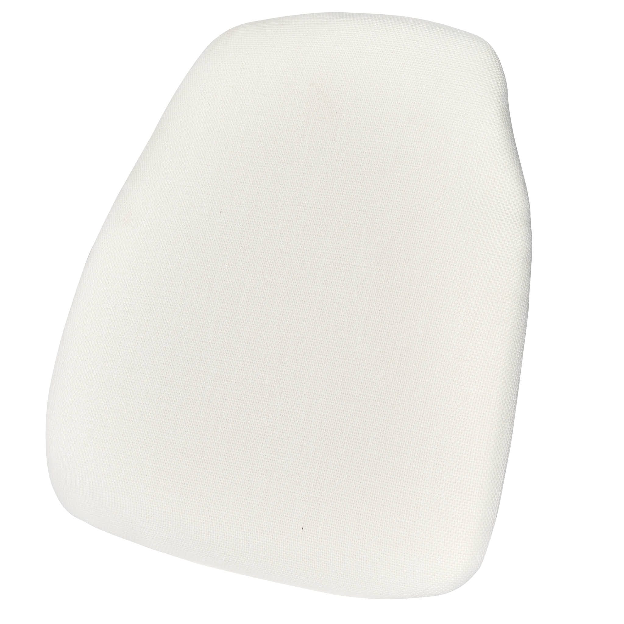 White 1.75" Thick Fabric Panel Back Chiavari Chair Cushion and SlipNot™ Technology