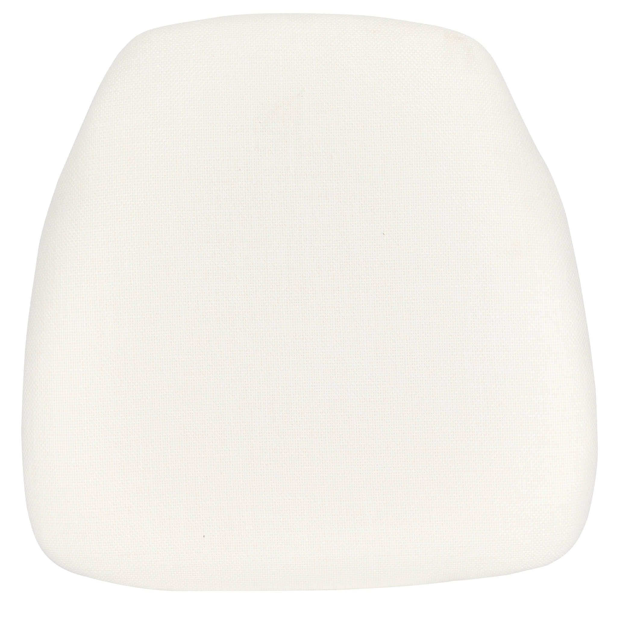 White 1.75" Thick Fabric Panel Back Chiavari Chair Cushion and SlipNot™ Technology