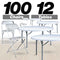 100 Pack White Plastic Folding Chair and 12 60" (5 Foot) Round Plastic Folding Table