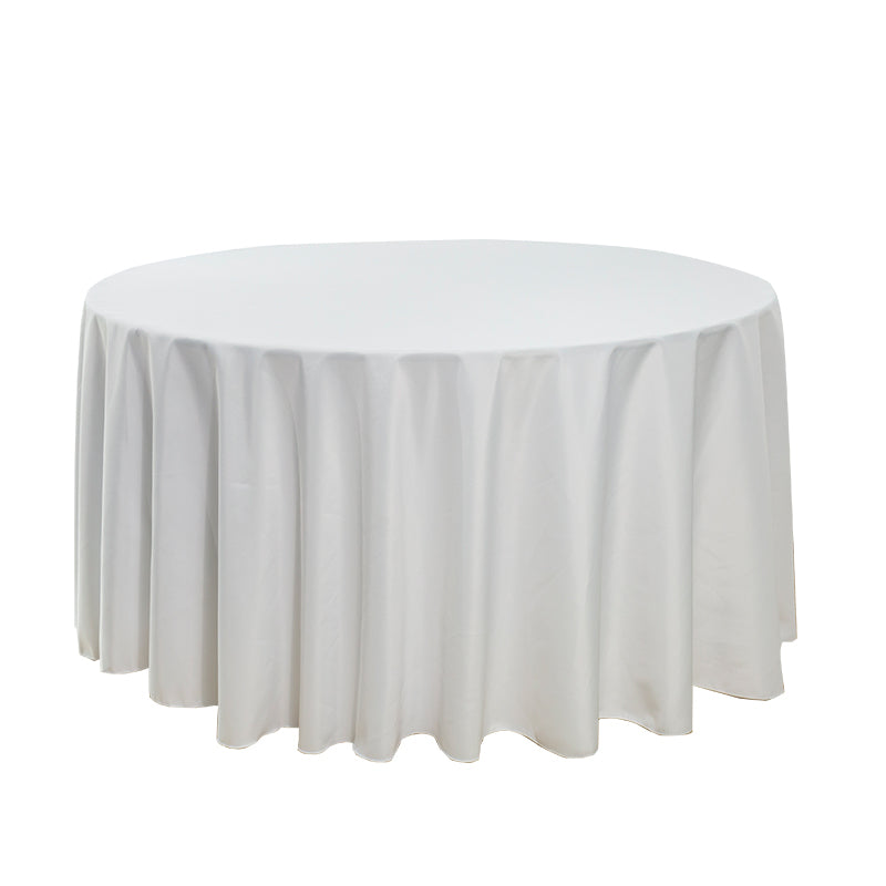 5-Pack White Round Polyester Tablecloth 190gsm 132