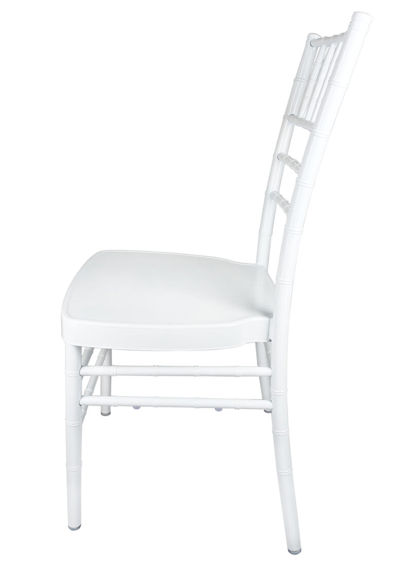 White Aluminum Chiavari Chair by Chivari left2 CCAW-AX-T