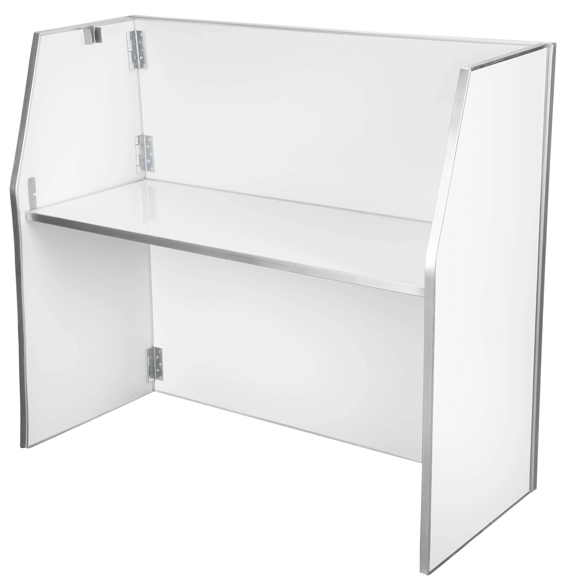 White 42" Tall x 48" Long Portable Folding Bar Laminate Surface PVC Edge