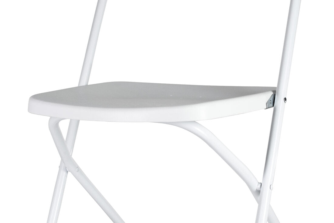 White Folding Chair (Steel-Poly Chair) by Chiavari CFPW-AX-T