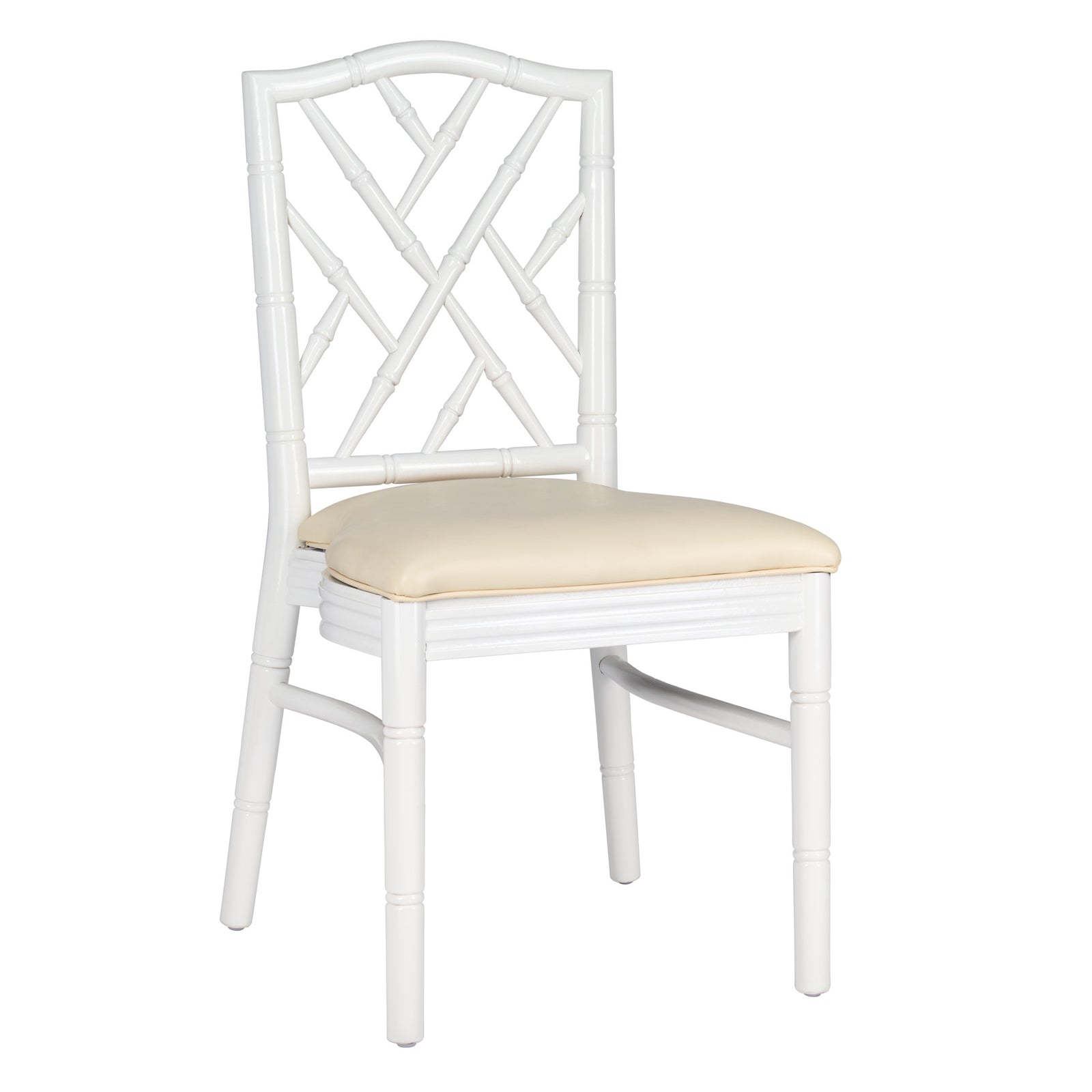 White Ritz ToughWood™ Chair with Ivory Vinyl Seat