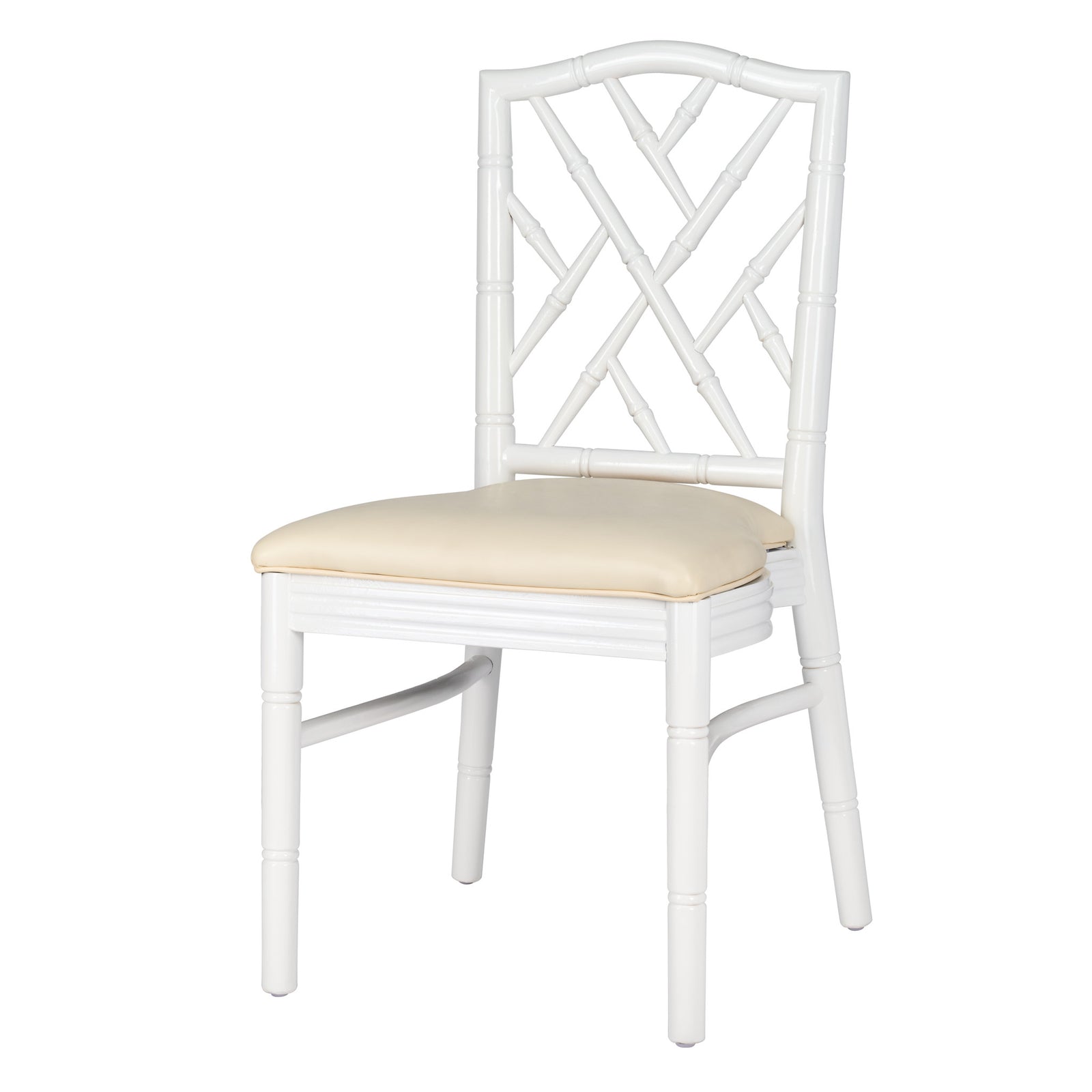 White Ritz ToughWood™ Chair with Ivory Vinyl Seat