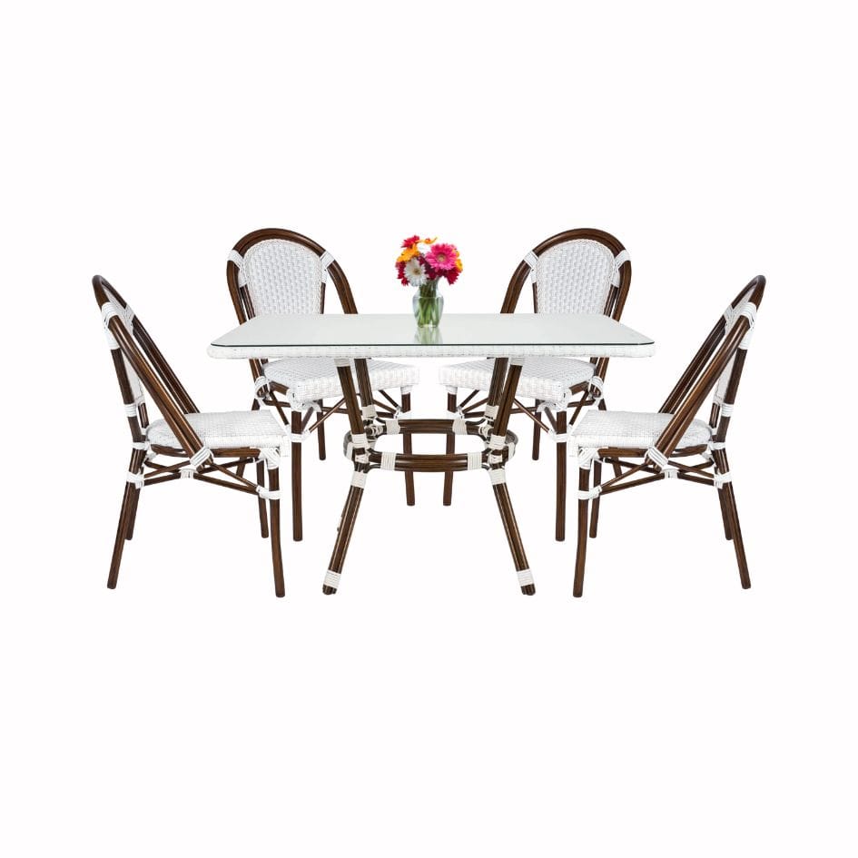 Toulouse White French Bistro Set Includes 48