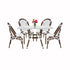 Toulouse White French Bistro Set Includes 48" x 36" Square Table and 4 Chairs FBK-SQ-WWD-WD4-AX