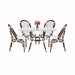 Toulouse White French Bistro Set Includes 48" x 36" Square Table and 4 Chairs FBK-SQ-WWD-WD4-AX