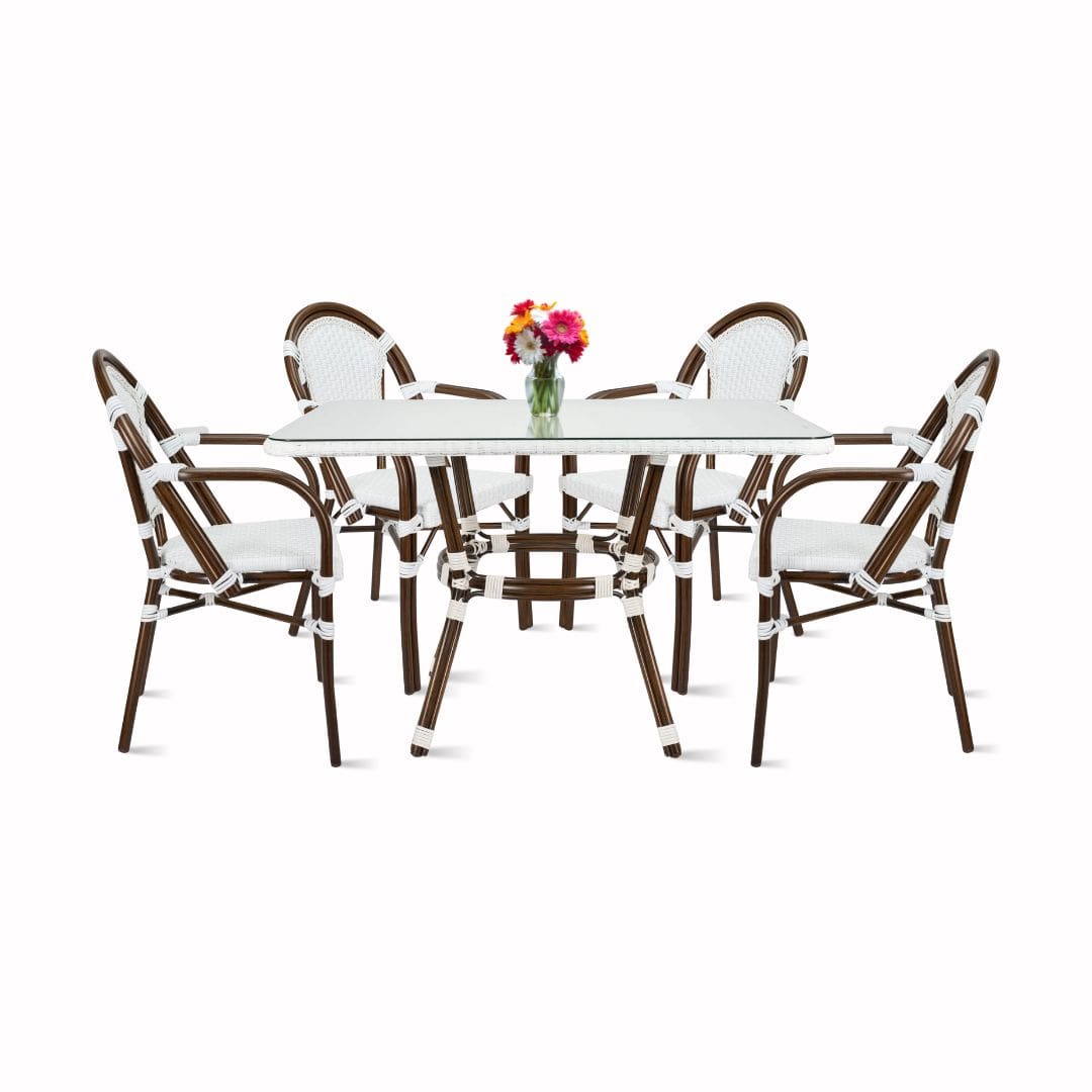 Toulouse White French Bistro Set Includes 48