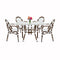 Toulouse White French Bistro Set Includes 48" x 36" Rectangle Square Table and 4 Chairs with Arms FBK-SQ-WWD-AWD4-AX