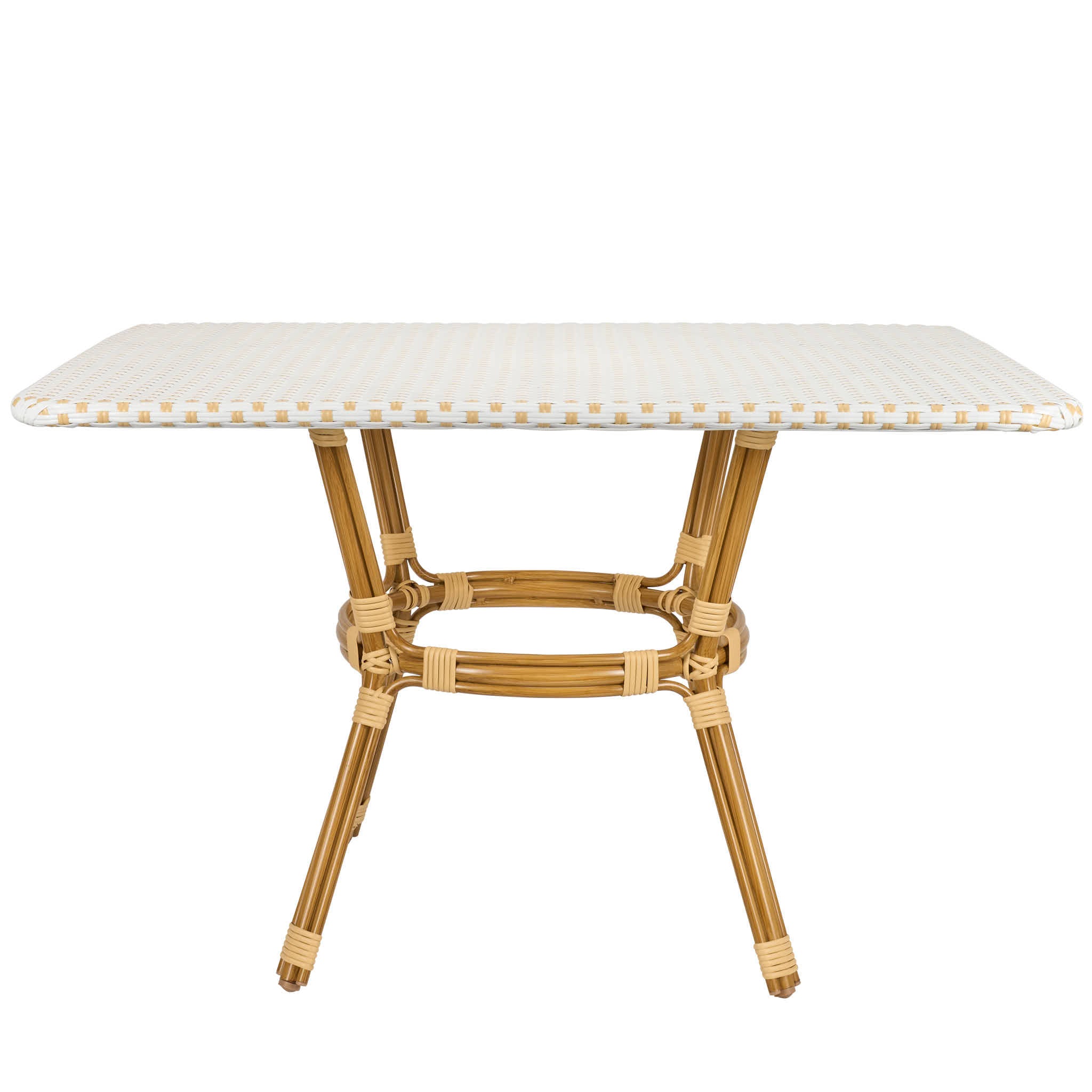 48" x 36" White and Beige French Bistro Table