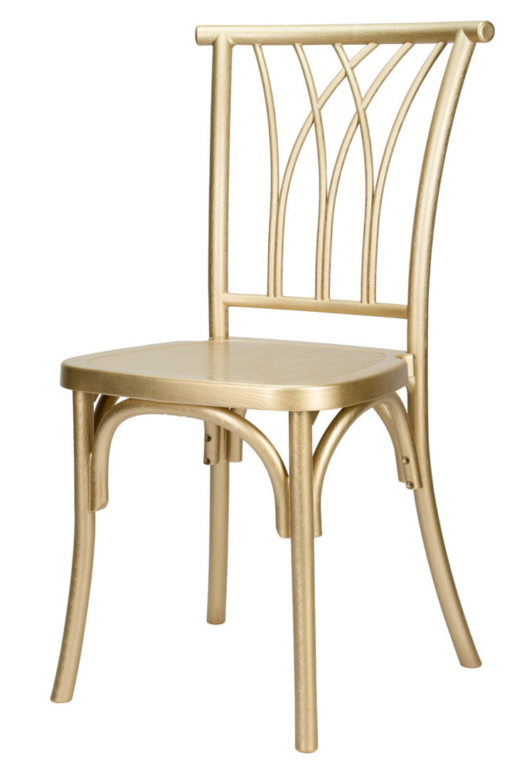 Gold Champagne Resin Willow Chair CWRG-ZG-T