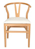 Natural Wishbone Wood Chair with Burlap Fabric Seat by Chivari