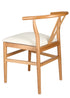 Natural Wishbone Wood Chair with Burlap Fabric Seat by Chivari