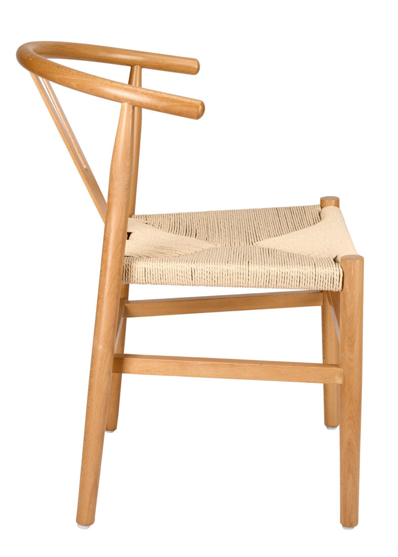 Natural Wishbone Wood Chair with Natural Rope Seat CWHWNN-ZG-T