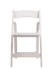 Samson Series White Wood Folding Chair with White Vinyl Padded Seat