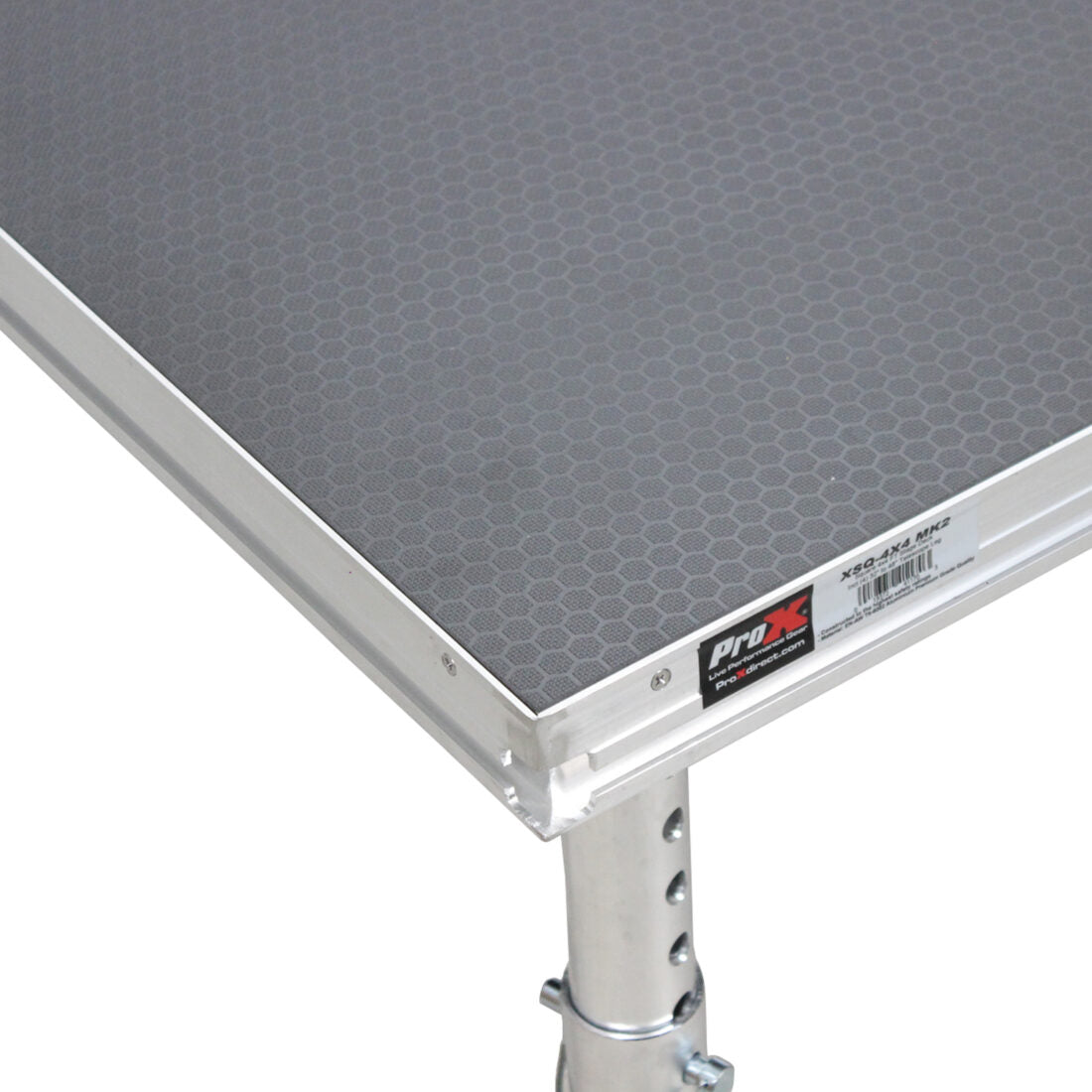 ProX XSQ-4X4 4 x 4 Ft. Single Portable Stage Unit Height (6) Adjustable Legs from 28 to 48 in.