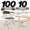 Chivari 100 Pack Brown Plastic Folding Chair and 10 96" (8 Foot) Rectangular Plywood Banquet Table CFPBR-100PLY96-KT