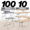 Chivari 100 Pack Gray Plastic Folding Chair and 10 96" (8 Foot) Rectangular Plywood Banquet Table CFPG-100PLY96-KT