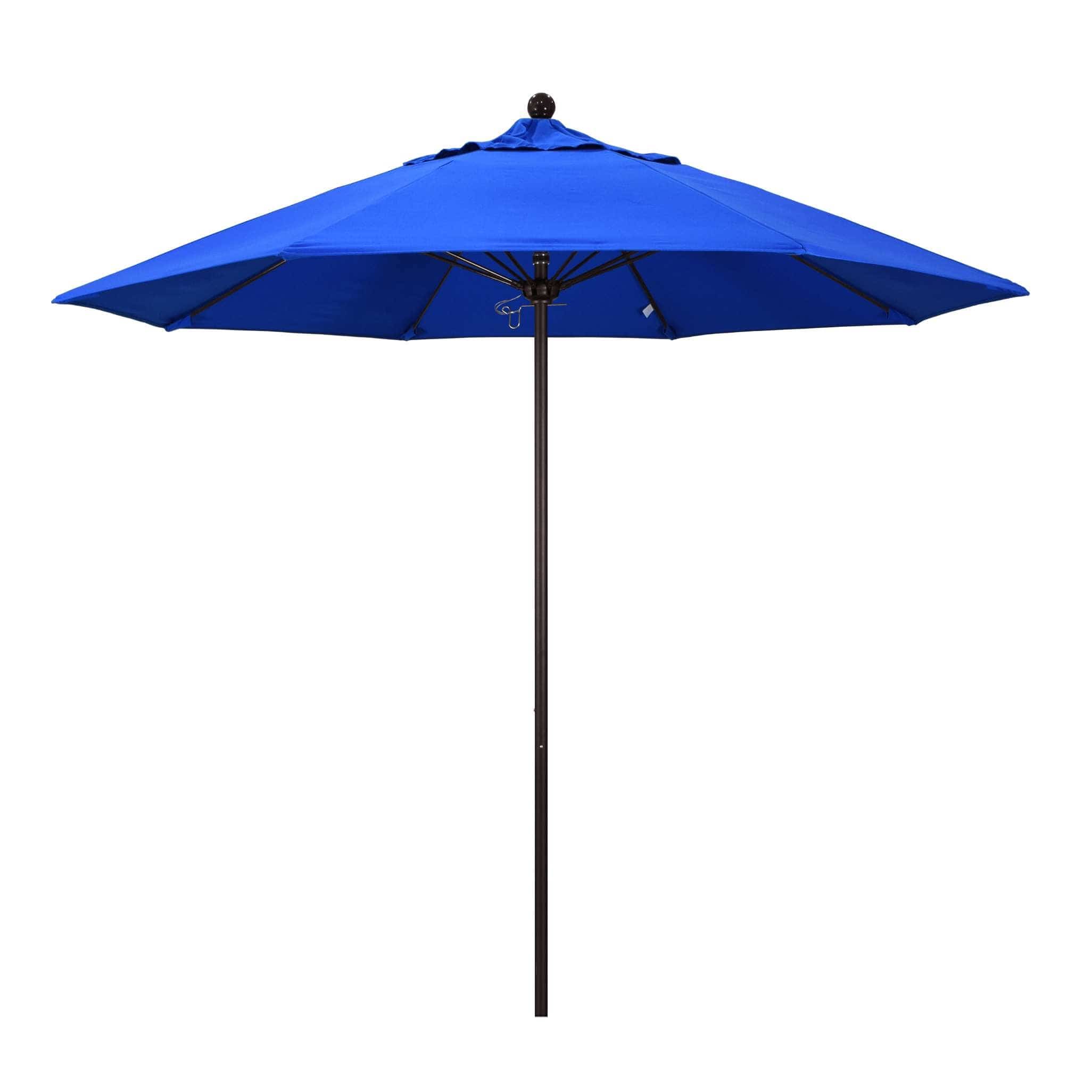 California Umbrellas Pacific Blue 9' Patio Umbrella Bronze Pole, Sunbrella Canopy CAL-ALTO908117-5401