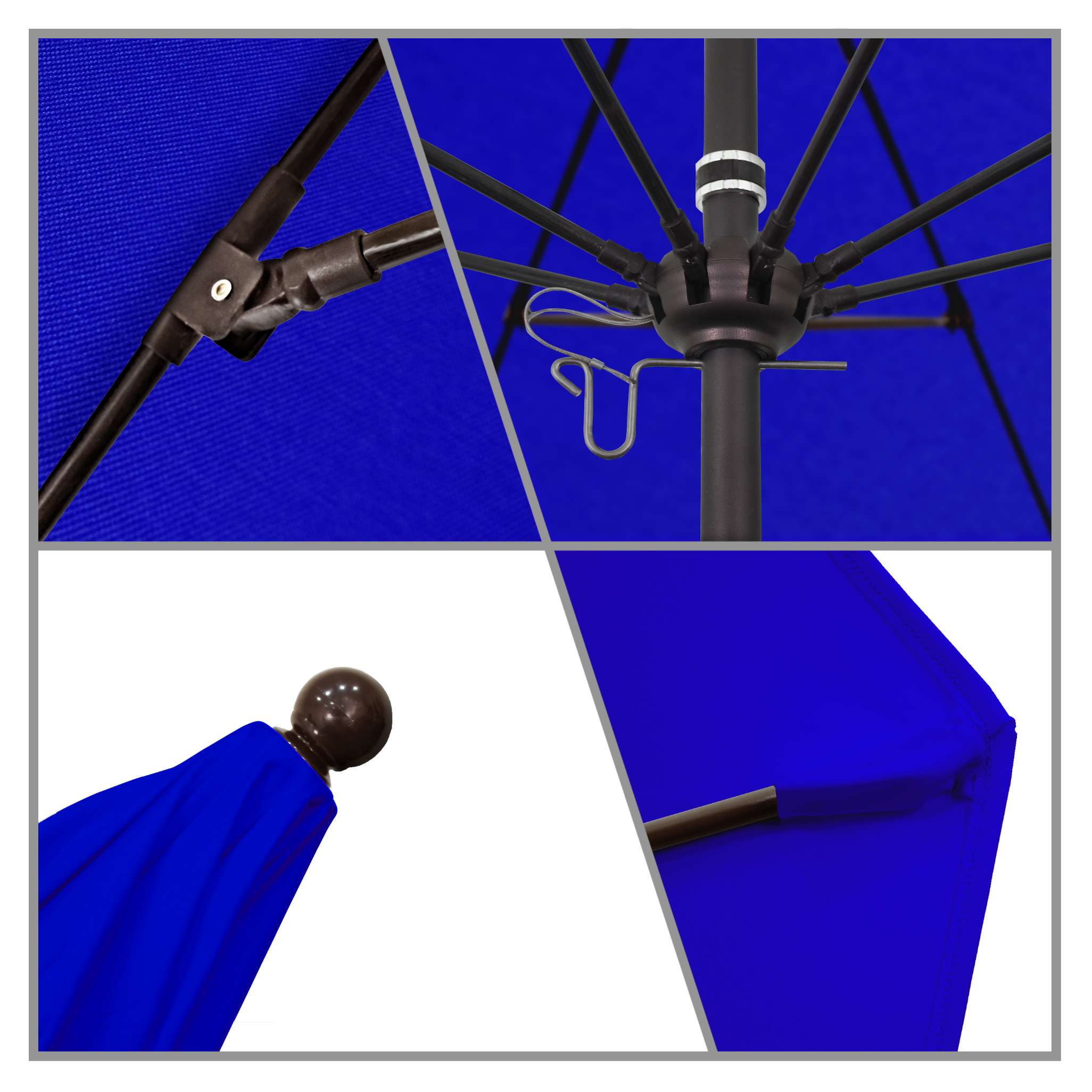 California Umbrellas Pacific Blue 9' Patio Umbrella Bronze Pole, Sunbrella Canopy CAL-ALTO908117-5401