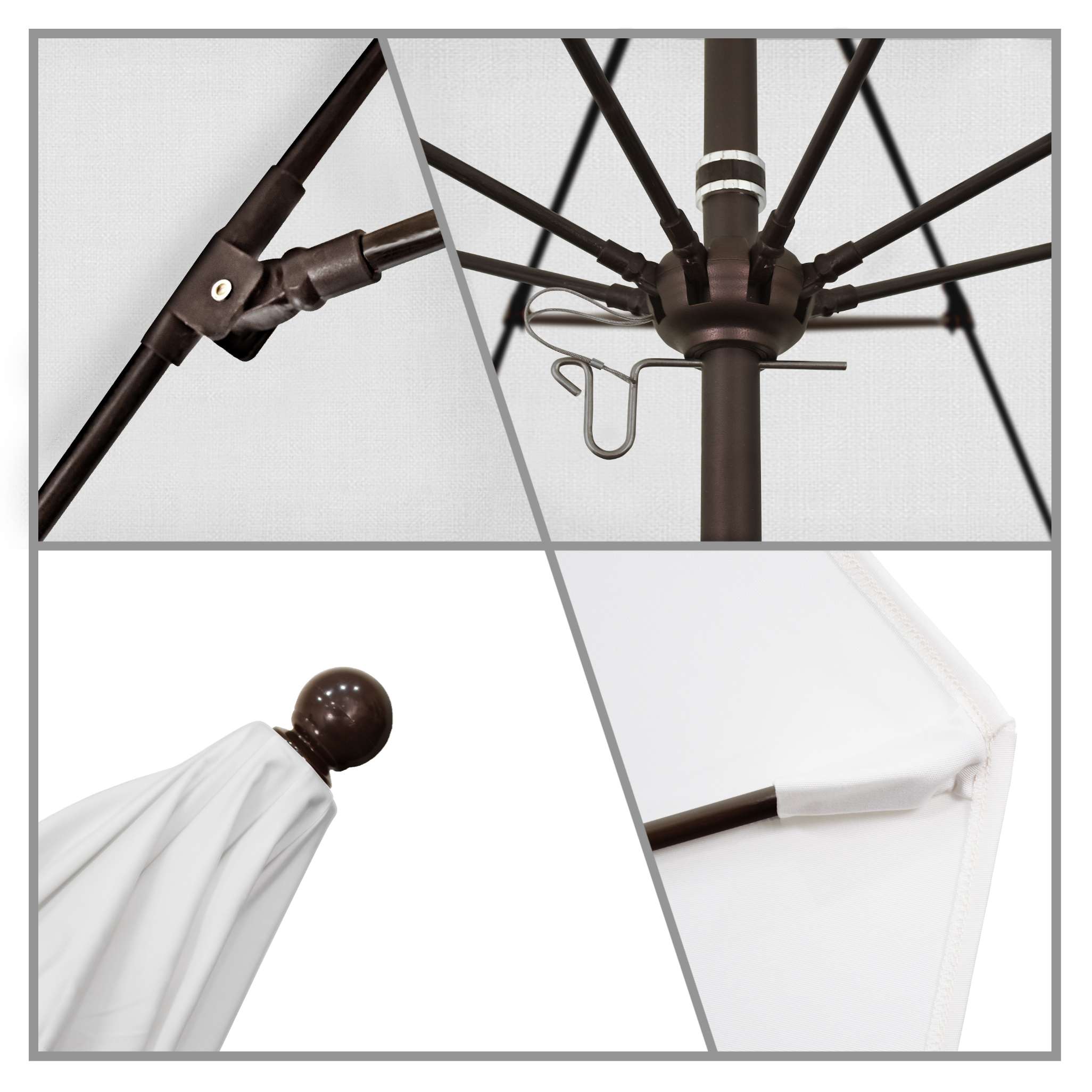 California Umbrellas Natural 9' Patio Umbrella Bronze Pole, Sunbrella Canopy CAL-ALTO908117-5404