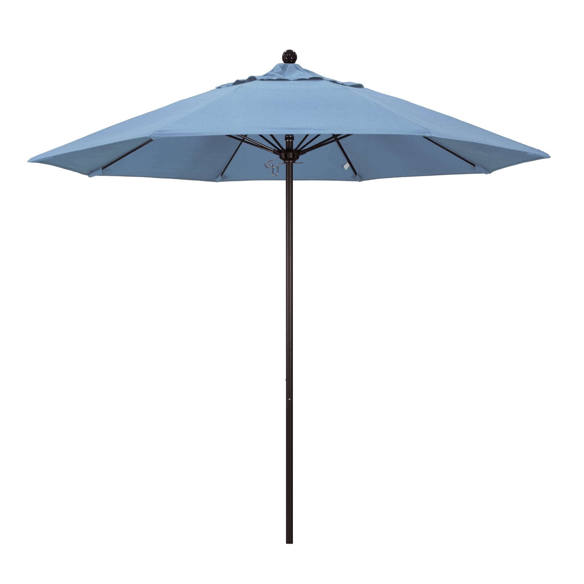 California Umbrellas Air Blue 9' Patio Umbrella Bronze Pole, Sunbrella Canopy CAL-ALTO908117-5410