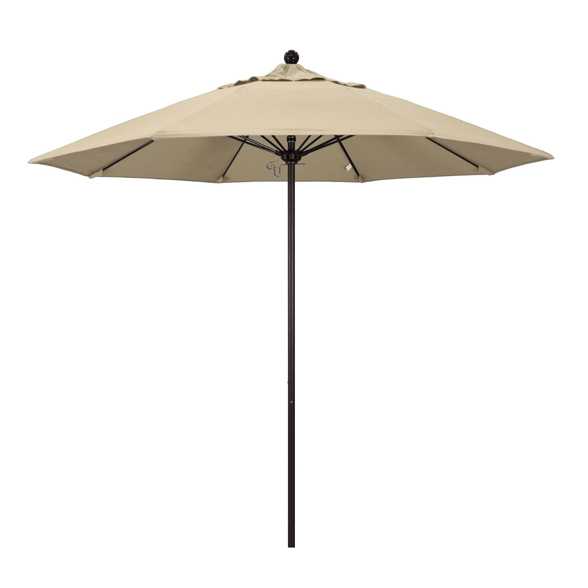 California Umbrellas Antique Beige 9' Patio Umbrella Bronze Pole, Sunbrella Canopy CAL-ALTO908117-5422