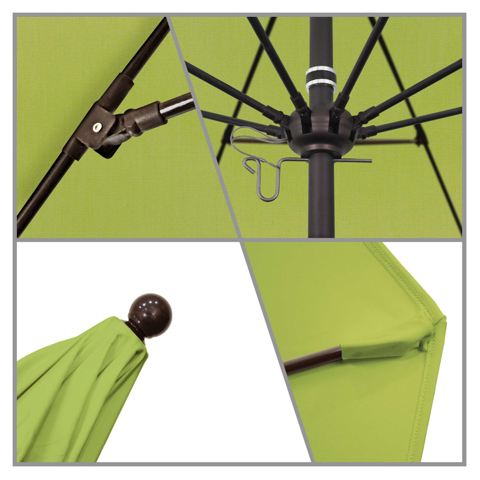 Macaw 9' Patio Umbrella Bronze Pole, Sunbrella Canopy