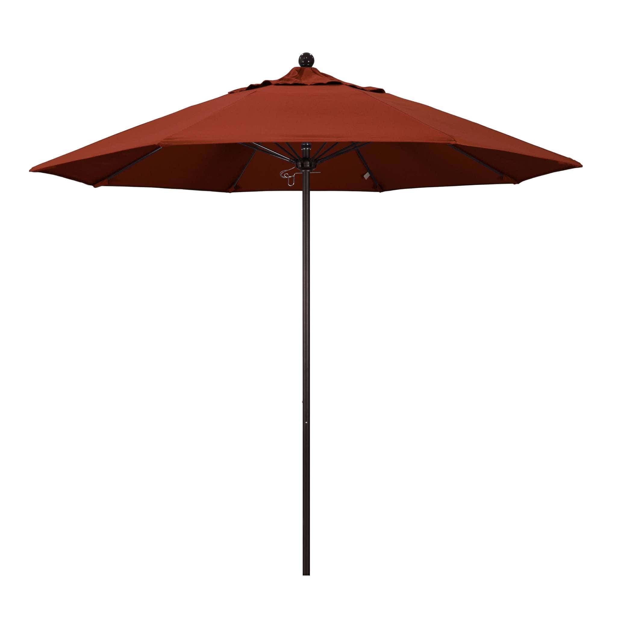 California Umbrellas Terracotta 9' Patio Umbrella Bronze Pole, Sunbrella Canopy CAL-ALTO908117-5440