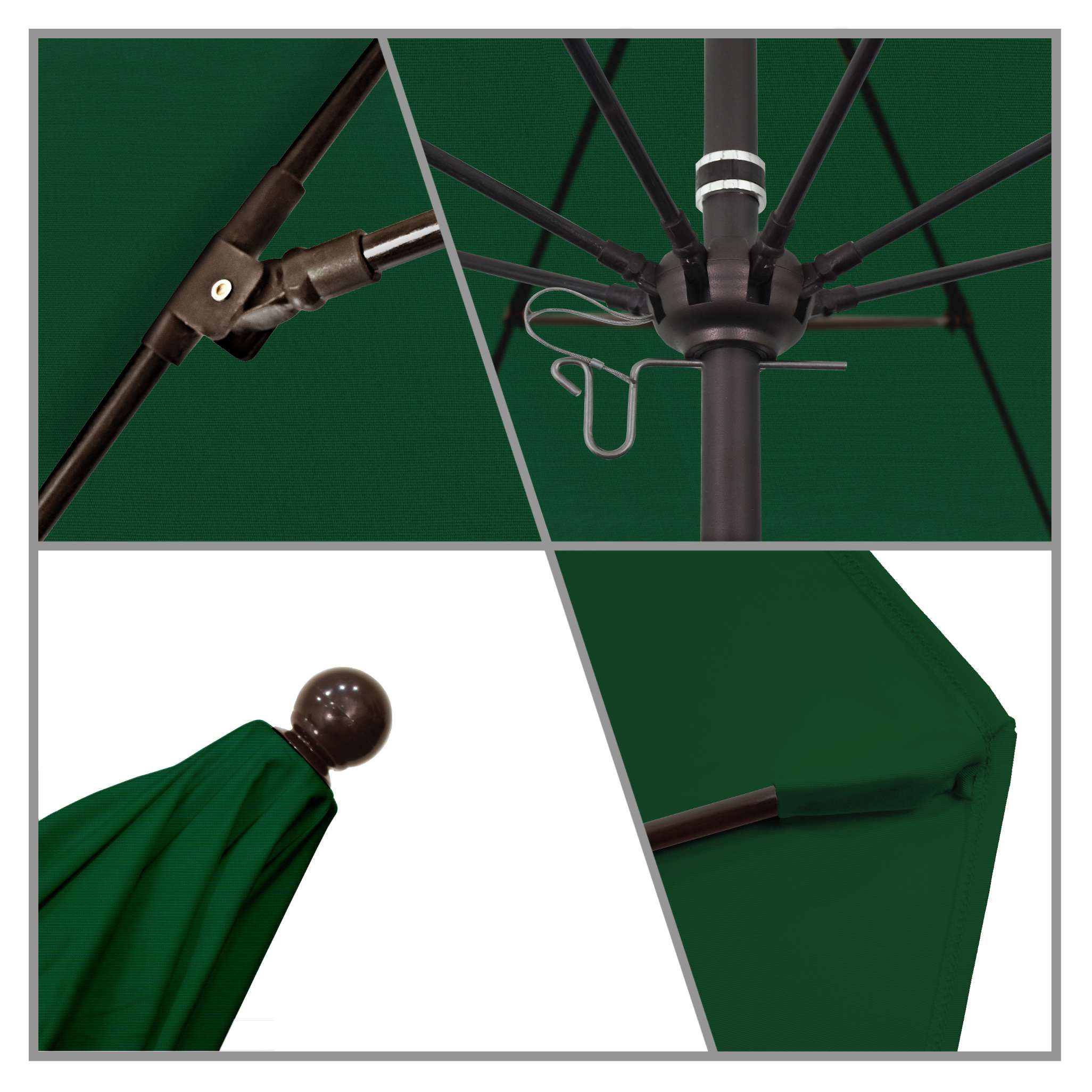 California Umbrellas Forest Green 9' Patio Umbrella Bronze Pole, Sunbrella Canopy CAL-ALTO908117-5446