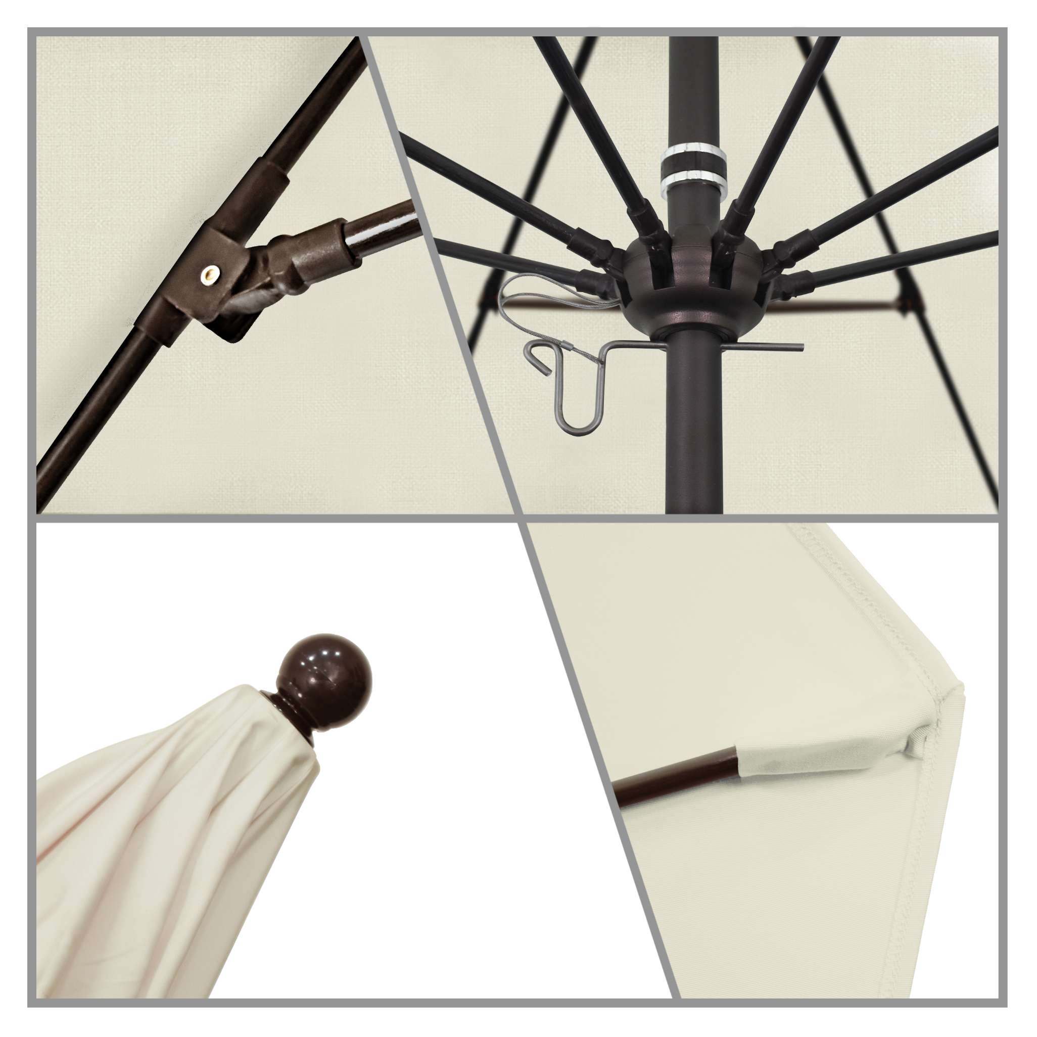 California Umbrellas Canvas 9' Patio Umbrella Bronze Pole, Sunbrella Canopy CAL-ALTO908117-5453