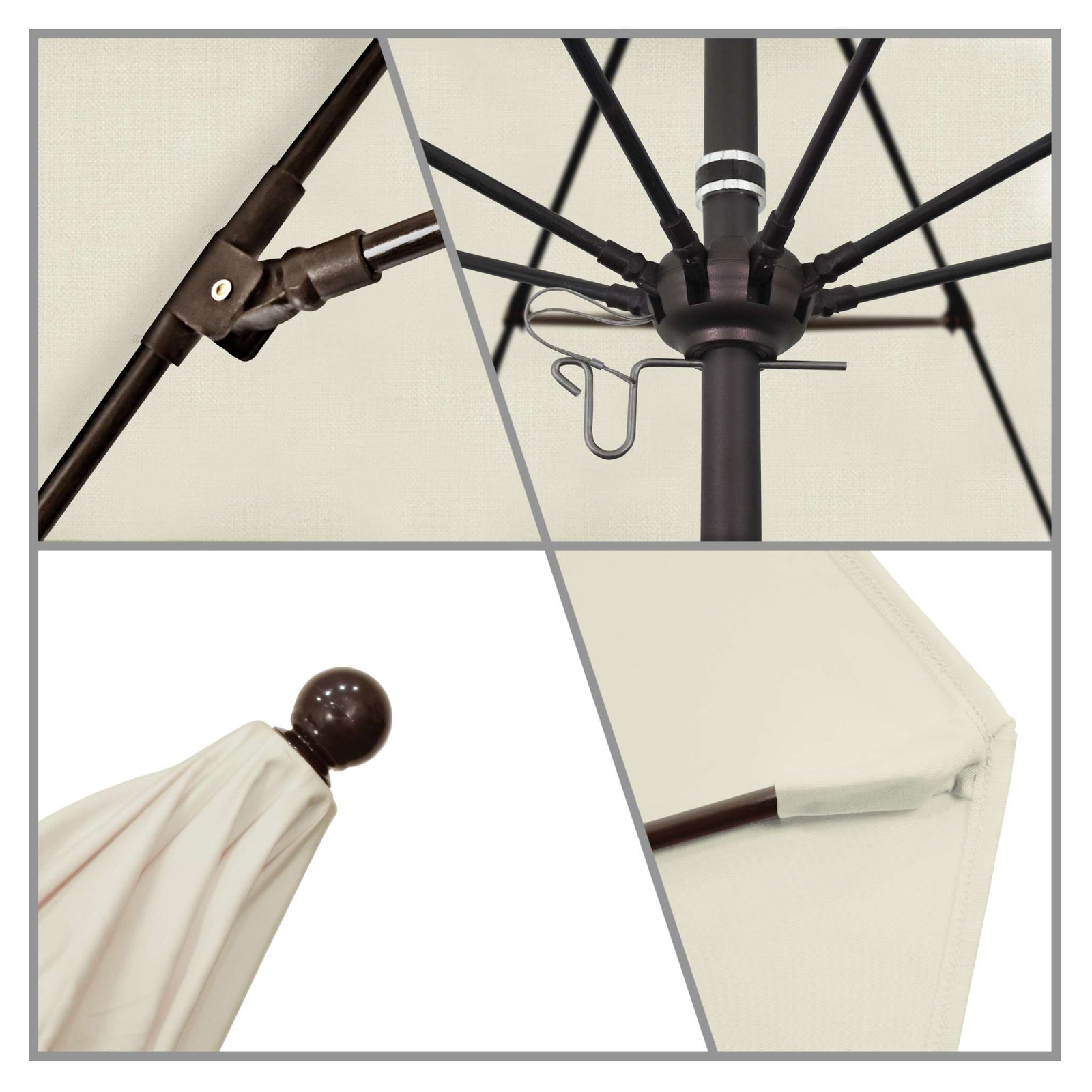 California Umbrellas Canvas 9' Patio Umbrella Bronze Pole, Sunbrella Canopy CAL-ALTO908117-5453
